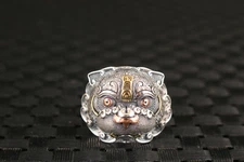 15G Used Solid Chinese S925 Silver Hand Cast Fortune Leo Ring Jewel Gift