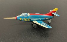Vintage Tin Litho USAF F-104 Jet Fighter Toy Vehicle HAJI JAPAN 1950's
