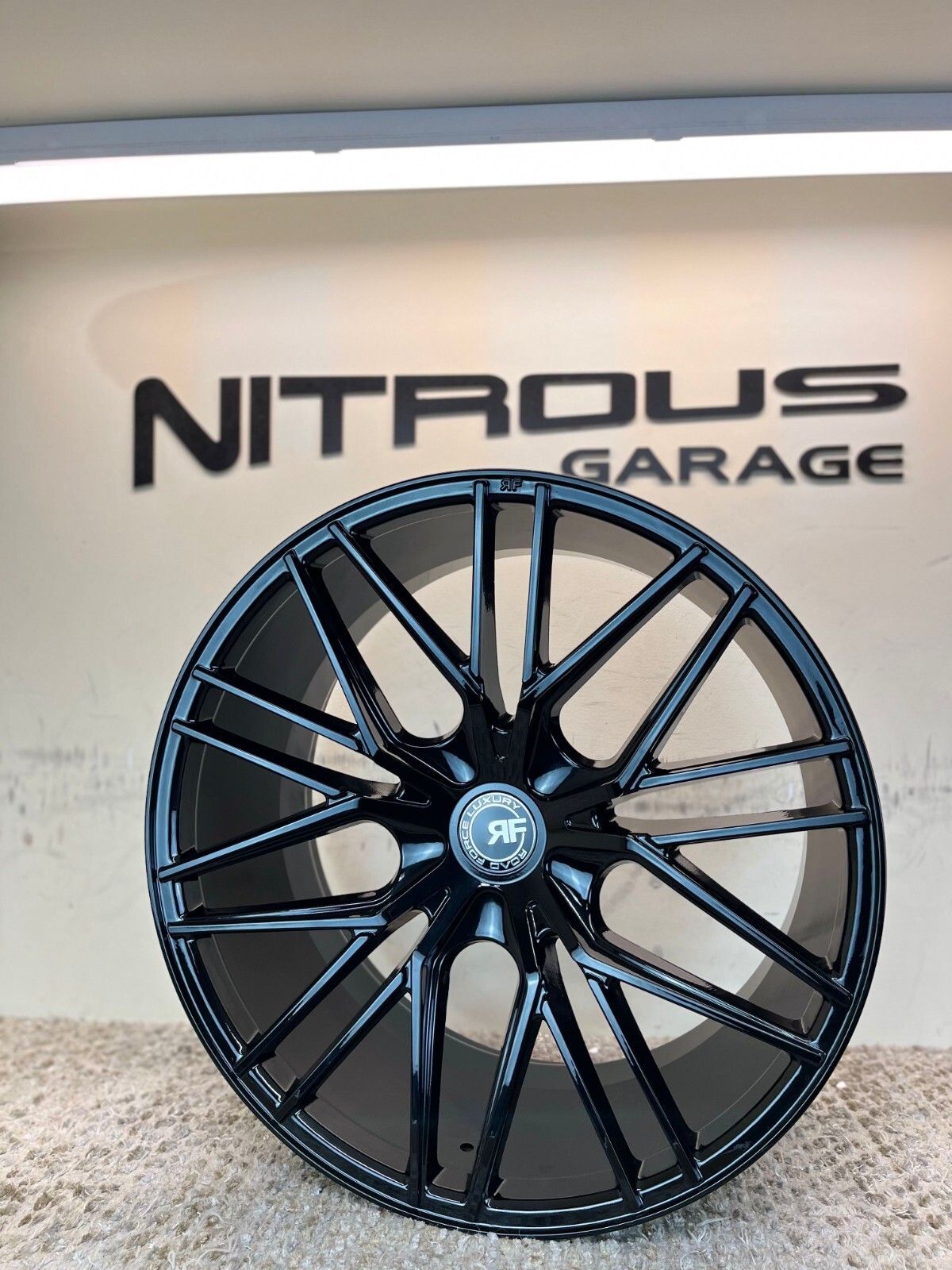 22 BLACK CONCAVE STAGGERED RF13 WHEELS FITS BENTLEY FLYING SPUR SEDAN 2003-2018