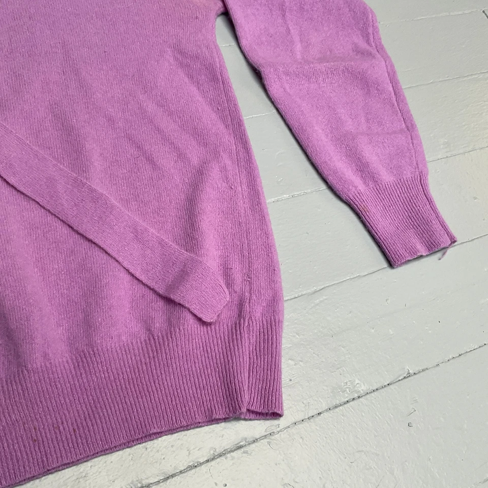 Pull Vintage Halston III Lavande En Laine D'Agneau Angora Avec Nœud À L'Avant - Photo 4/4