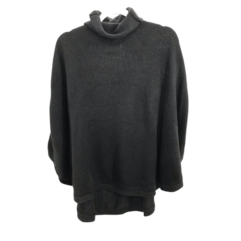 lole inverness knit turtleneck poncho sweater