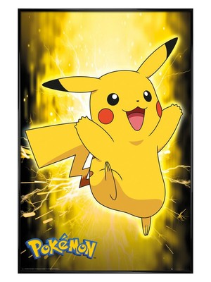 Collectables Pokemon Pikachu Poster Gloss Black Framed Neon Pkmn 61x91 5cm Other Japanese Anime Utit Vn