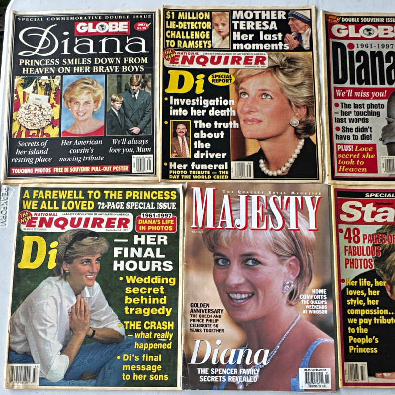 Globe Princess Diana Special Memorial Issue 1997 Magazine Lot Star