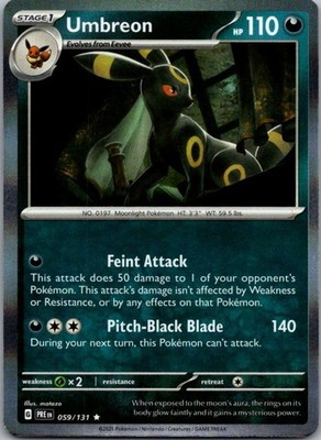 Umbreon Rare Holofoil Near Mint PRE 059/131