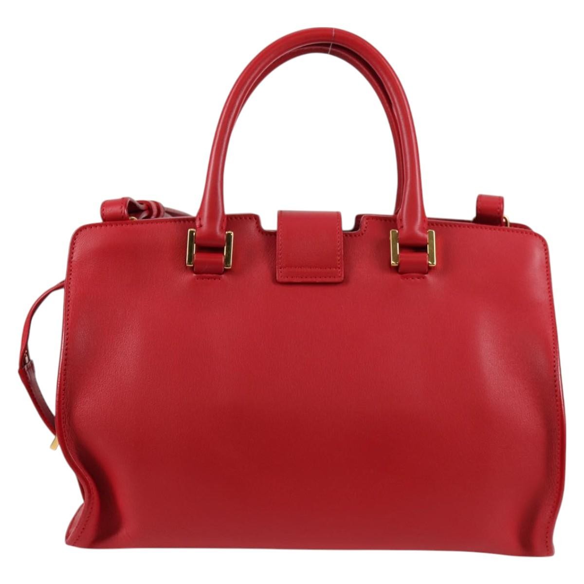 Borsa a mano Saint Laurent Chyc in pelle rossa autentica