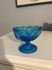 MCM Vintage Blue Fairfield Pattern Anchor Hocking Dessert Dish 3.5"x4.5"