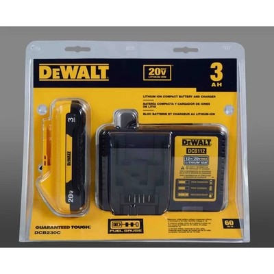 DEWALT 20-V MAX Compact Lithium-Ion 3.0Ah Battery Pack with 12-20 V Charger-New