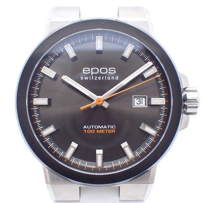 EPOS Sportive Automatik Herrenuhr Graues Zifferblatt Edelstahl aus Japan