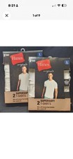 4 PACK HANES MEN'S SIZE LARGE 42-44" ULTIMATE ORIGINALS T-SHIRTS -TAGLESS SOFT