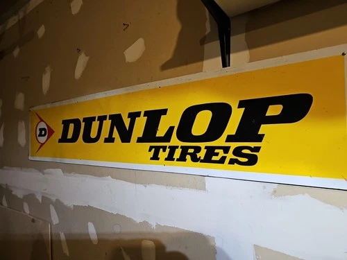 used vintage metal one-sided Dunlop Tire sign