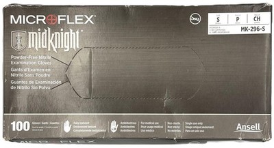 Microflex MidKnight MK-296-S Nitrile Gloves Small 100ct SEE DESCRIPTION