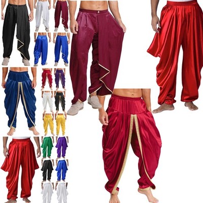 Mens Kaftan Kurta Harem Baggy Yoga Pants Loose Drop Boho Hippie Trousers Pants 