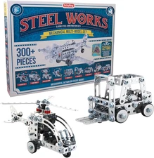 Steel Works Mechanical Multi-Model - Steel Building Set - Includes 300 Pieces, T