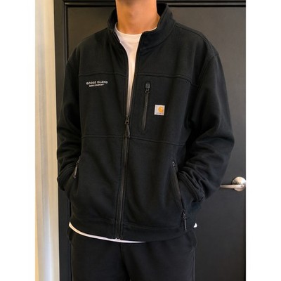 Carhartt Mens XL Full Zip Softshell Jacket Black Goose Island Beer Co Logo Mock