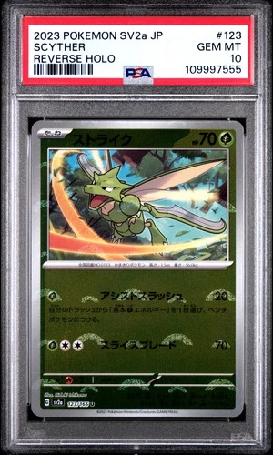 2023 POKEMON JPN SV2A-POKEMON 151 REVERSE HOLO #123 SCYTHER PSA 10