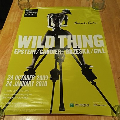 Royal Academy of Arts Wild Thing Ausstellungsplakat signiert Kurator Richard Cork