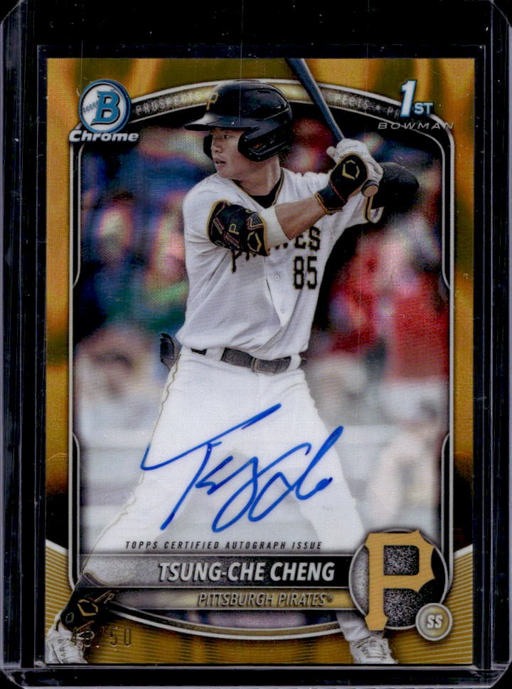 2025 Bowman Tsung-Che Cheng Chrome Auto Gold Lava Refractor 1st Prospect #4/50