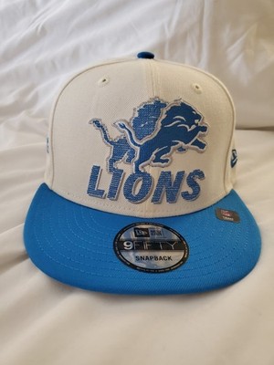 NEW ERA 9 FIFTY NFL DETROIT LIONS RETRO 2 TONE SNAPBACK MENS HAT IVORY BLUE NEW