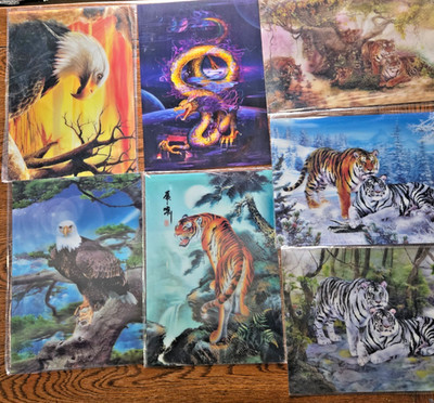 7 Animal HOLOGRAM LASER GUIDED VISIONS LENTICULAR ART IMAGE MORPHING