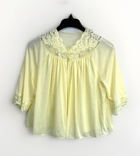 Vintage Shadowline Babydoll Night Cover S Negligee Short Yellow Sheer Nylon Lace