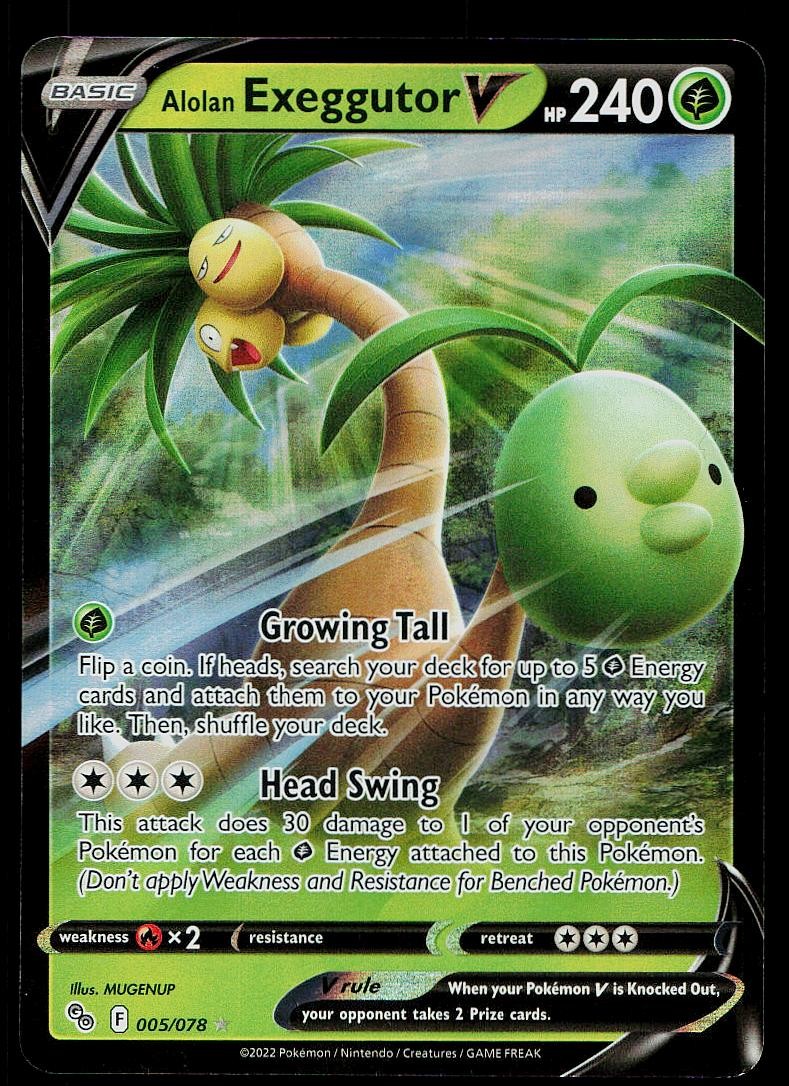 Pokemon Card Pokemon GO Alolan Exeggutor V 005/078 Holo V Rare