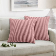 Pair Of Large Super Soft Jumbo Cord Cushions 18"(45x45cm)