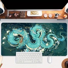 40 90cm A Cool Green Dragon Large Gaming Mouse Pad, Office Desk Mat, with Non-Sl