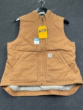 CARHARTT Washed Duck Mock Neck Vest Women's Size S Carhartt Brown