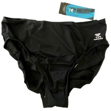 TYR Fitness Solid Hi-Waist High Bottom SwimSuit - Black - Plus Size 22 - 34