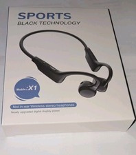 Sports Black Wireless Stereo Headphones Technology Not in Ear