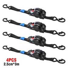4Pcs Automatic Retractable Ratchet Strap Heavy Duty Car Trailer Tie Down Straps