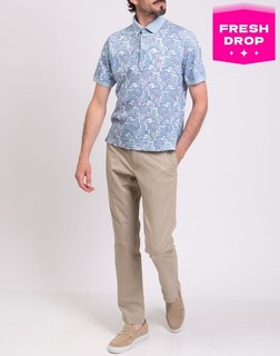 RRP€331 ETRO Polo Shirt Size M Blue Paisley Print Made in Italy
