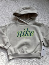 Nike Girl's Size 5 Hoodie Sweatshirt with Logo Light Bone Color 652