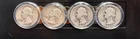 🔥 1936-64 Washington Quarter 90% Silver Circulated $1 Face Value 4 Quarters🔥
