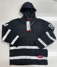 Supreme Hockey Pullover Hoodie Black Striped Logo Hooded Size M New with Tags
