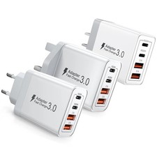 40W USB C Fast Charger Multi Port Wall Plug Adapter Dual Type C Charging Block