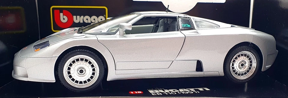 Burago 1/18 Scale Diecast 3045 - 1991 Bugatti EB 110 - Silver - Image 3 of 4
