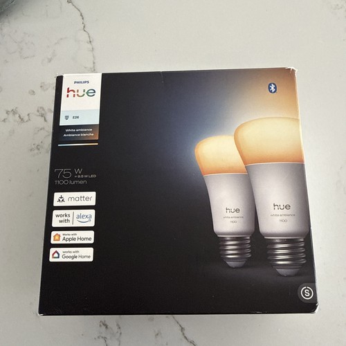 Philips Hue 2-Pack White Ambiance A19 75w