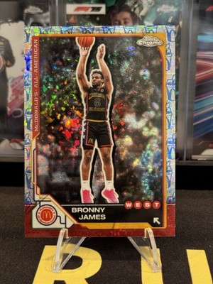 2025 Topps Chrome McDonald s All American #77 Bronny James McFlurry Refractor