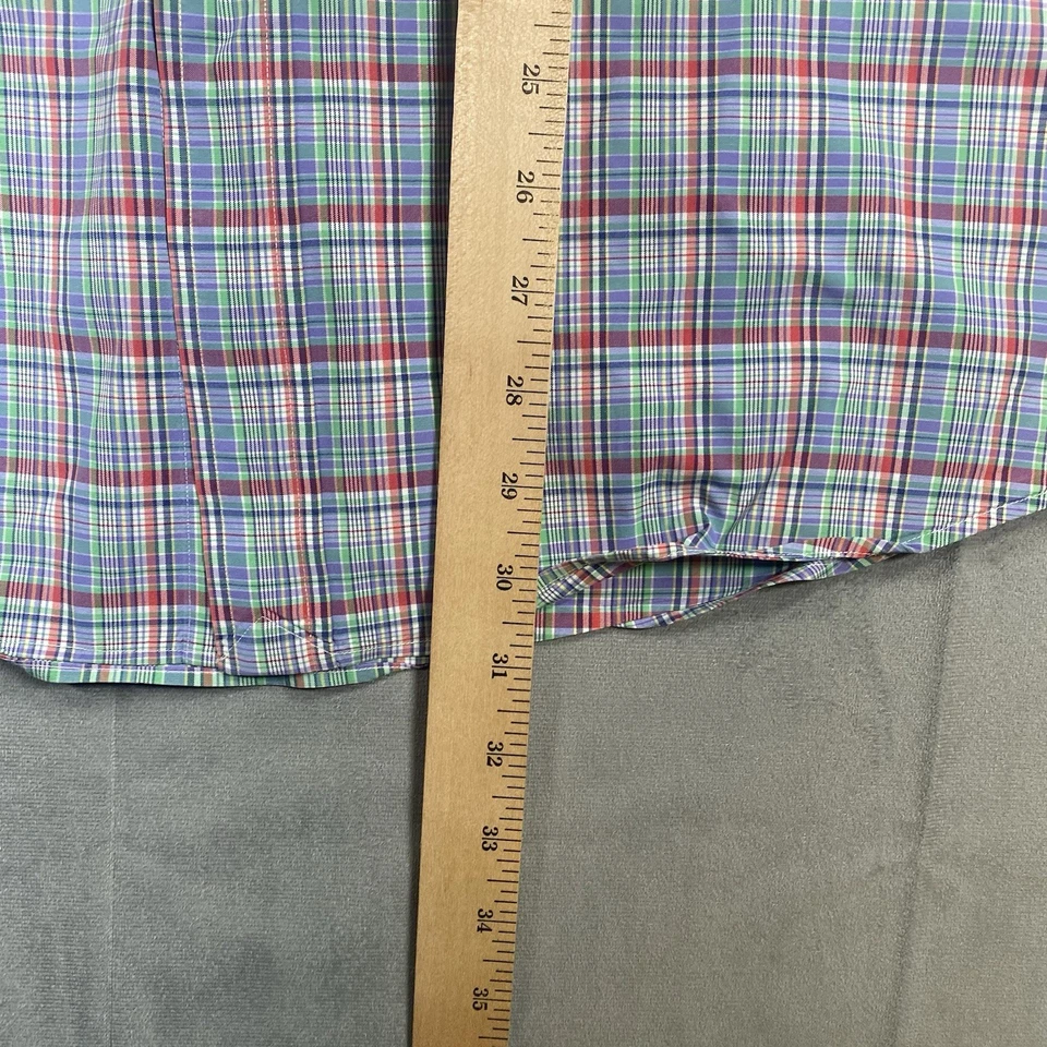 Polo Ralph Lauren Shirt Men's XL Long Sleeve Button Down Colorful Blue Plaid - Image 3 of 4