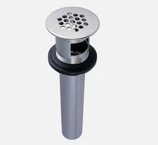 Grid Drain Strainer Assembly w/Overflow for Bathroom Sink, Brass, Chromed - READ