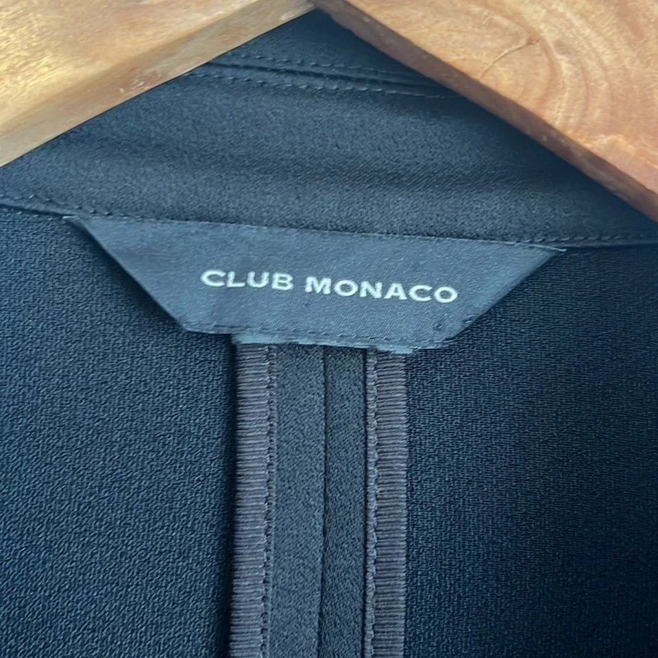 Blazer Club Monaco Negro Talla Pequeña Acetato Satinado Foto 4 de 4