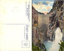 Yellowstone WY Shoshone Dam, Canon Cody Way, National Park Postcard 72641