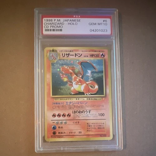 1998 P.M. Japanese Charizard CD Promo Holo PSA 10 #006 Pokémon