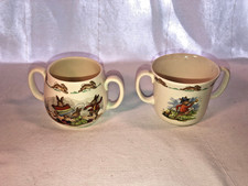2 Royal Doulton Bunnykins Childs 2 Handled Mugs Mint