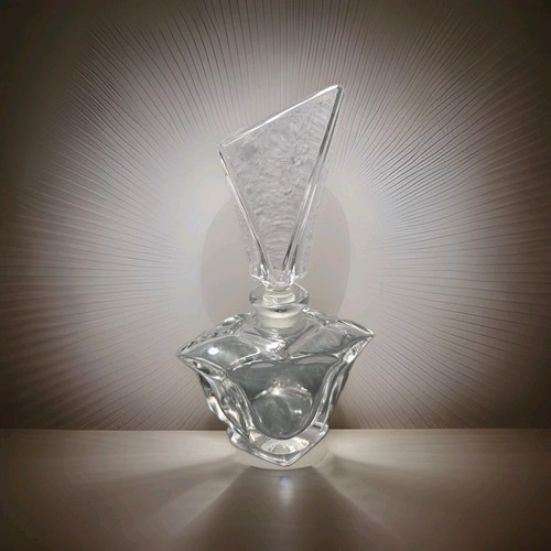 Vintage Bavarian 24% Lead Crystal Art Geometric Perfume Bottle, Germany Art Deco
