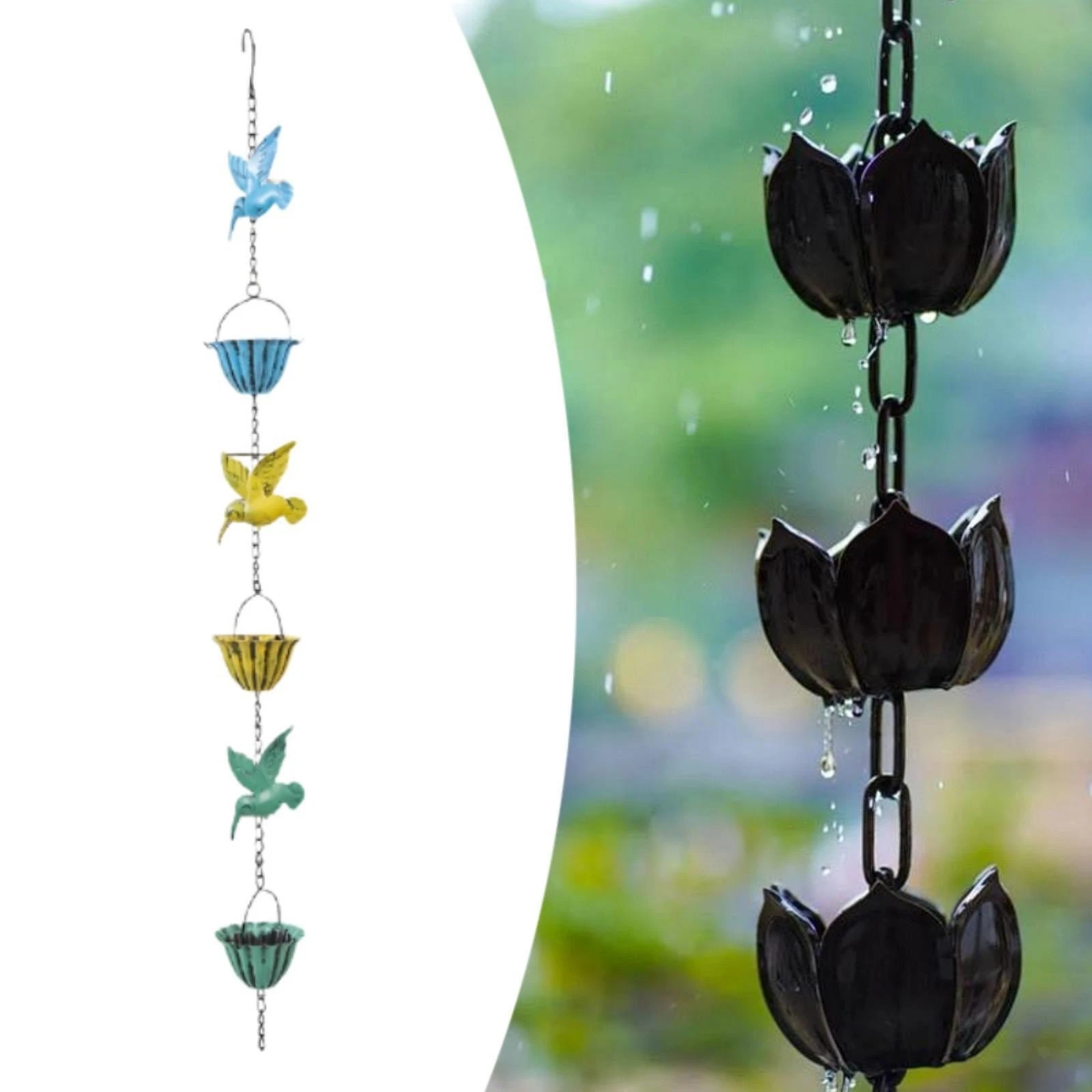 Rain Chain Creative Sturdy Rainwater Catcher Chain for Lawn Garden Courtyard