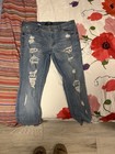 AERO Womens Low Rise Distressed Blue Denim Skinny Jeans 5-Pocket Size 14 — photo 1
