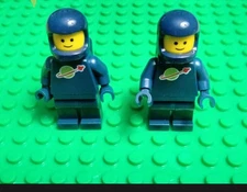 LEGO Classic Spaceman Dark Blue Space Helmet and Tank Lot Of 2 custom painted