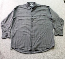 Van Heusen Corporate Casual VTG Button Down Shirt Men's 16.5/32 Grey Long Sleeve